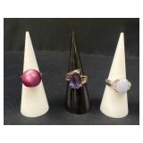 3 Sterling Silver Fashion rings