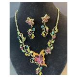 Kirks Folly Butterfly necklace & earrings set