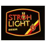 Stroh Light Beer Illuminated Bar Sign- Works!