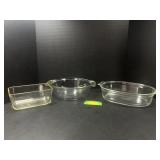 Pyrex baking dishes and loaf pan