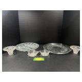 Clear glass egg plate, platter, and more