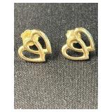 14K Gold Heart Earrings