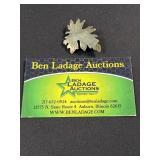 Sterling Silver Leaf brooch - 5.32g