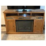 Large Entertainment Center With Electric Fireplace