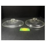 Two Pyrex lids