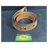 40" ornate leather belt