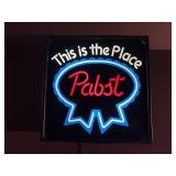 "This is the Place" Pabst Beer Lighted Sign-Works!