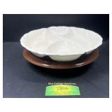 Lazy Susan with condiment bowls