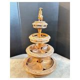 Vintage Monkey Pod Lazy Susan