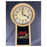 Miller Beer Lighted Wall Clock Vintage Sign