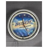 Busch Beer Racing Clock, Clock need batteries,