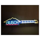 Busch Beer Guitar Lighted Sign - Works!