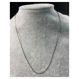 14K White Gold Box chain necklace - 16" Chain