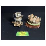 Homco Owl & Bear Decor