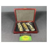 Wolf, Eagle, and Deer pocket Knife Set with