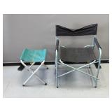 Fold Up Chair & Small Coleman Fold Up Stool