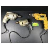 Skil, Dewalt, and Black & Decker power drills