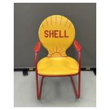 Vintage Shell Metal Lawn Chair - Painted