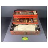 Antique Metal Tackle Box with Contents
