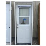 White Door with Screen and Frame