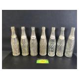 7 Antique Pepsi Glass Soda Bottles