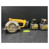 DeWalt cordless circular saw with batteries