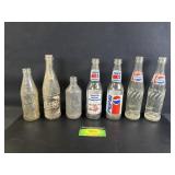 7 Antique Pepsi Glass Bottles