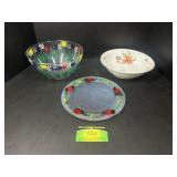 Hand Painted Glass Bowls and Floral Bowl