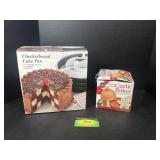 Terra Cotta Garlic Baker and Checkerboard Cake