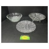 3 Cut Glass Bowls