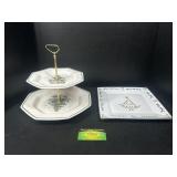 Christmas Plate and 2 Tier Serving Plate