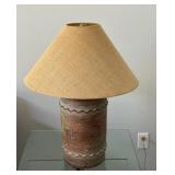Nice Pottery Lamp w/ Burlap style Shade