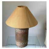 Nice Pottery Lamp w/ Burlap style Shade
