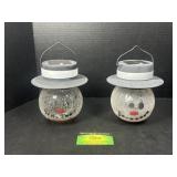 2 Snowmen Solar Globe Lights