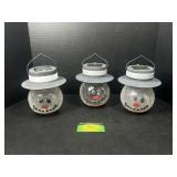 3 Snowmen Solar Globe Lights