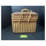 Wicker Picnic Basket and cutlery