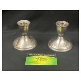 2 Sterling Weighed Candle Stick Holders