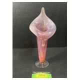 Pink Art Glass Lilly Vase