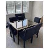 Glass top Dining Room Table & 8 Chairs