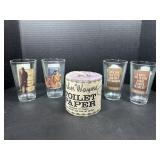 John Wayne glasses and toilet paper