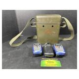 Walkie talkies and metal Military style boxes