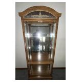 Lighted Oak Curio Cabinet