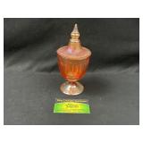 Marigold Carnival Glass Candy Jar With Lid