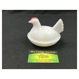 Milk Glass Nesting Hen