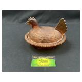 Amber Glass Nesting Hen