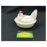 Westmoreland Milk Glass Split Tail Nesting Hen