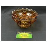 Hobknob Amber Glass Pedestal Bowl Candle Holder