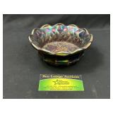 Fenton Iridescent Carnival Glass Grape Bowl