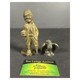 Brass Pirate/Deckhand and cast metal eagle