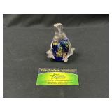 Penguin With Fish Glass Paper Weight